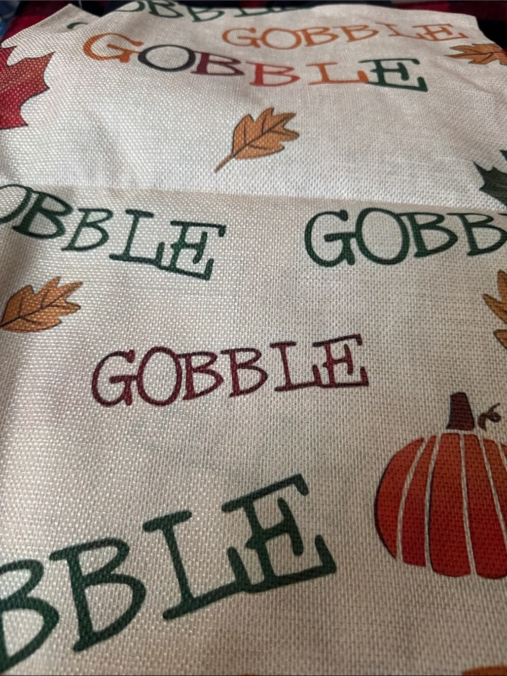 NWT 100% Linen Thanksgiving Table Runner - Orange, Brown, Green, Yellow, 13X72